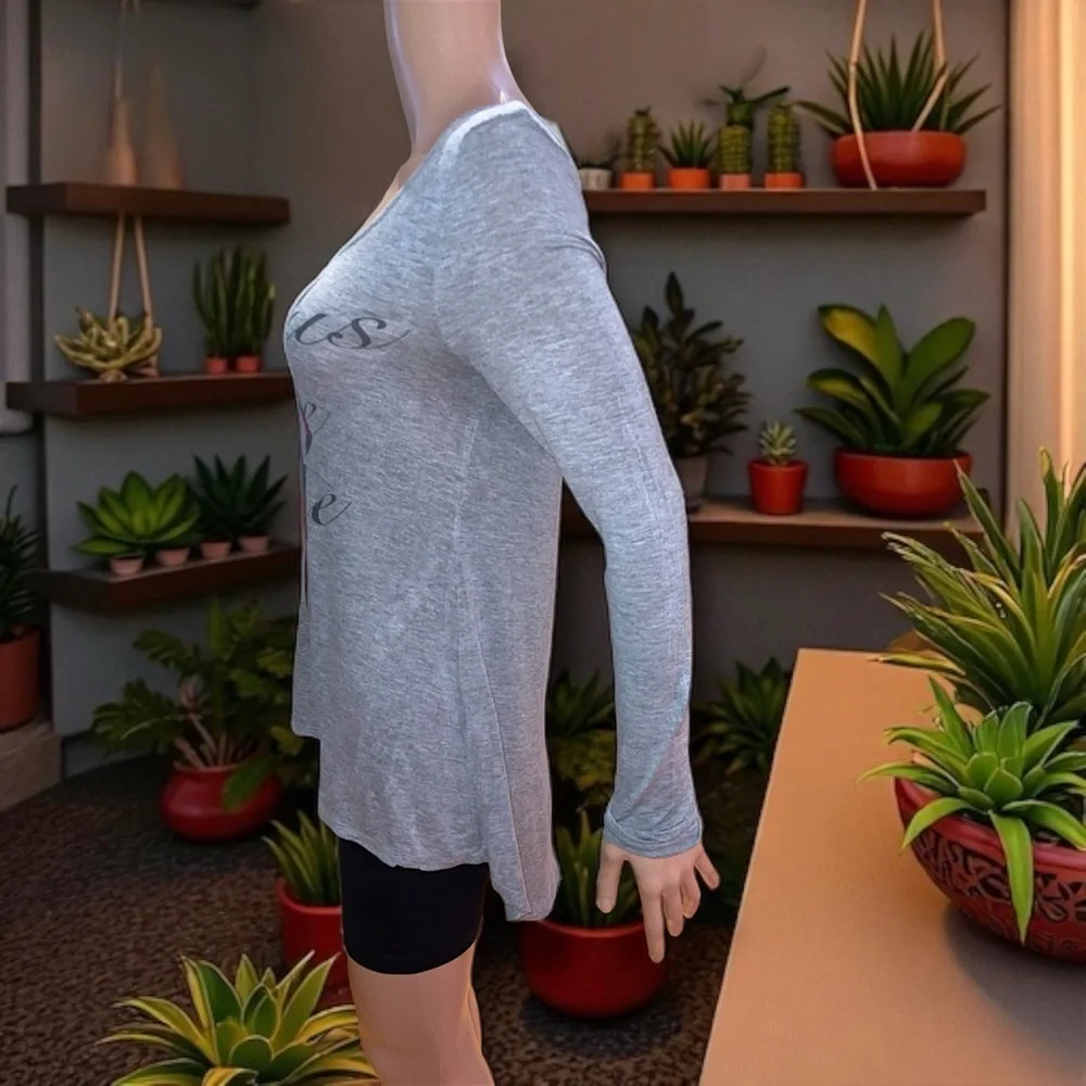 Haus of Swag “Serious Shoe Game” Graphic Long Sleeve Tunic Tee-Shirt - Picture 5 of 16